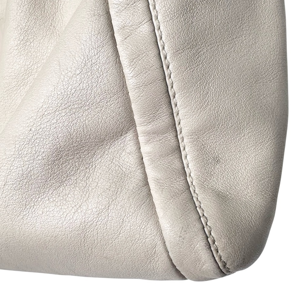 Coach Ivory Leather Pleated Top Handle Bag Cream 13411 - Picture 12 of 16